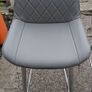 2 x High Back Grey Leather High Stools Image 2