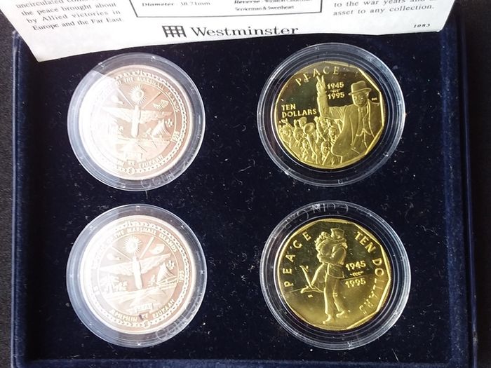 The VE and VJ Commemorative (4) Coin Set - The World At War Commemorative Set - 1995