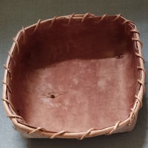 Vintage Swedish Handmade Birch Bark Bread Basket