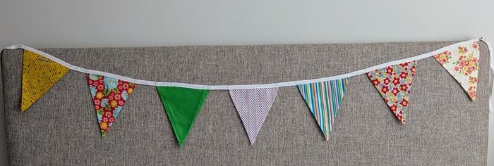 Bunting, various colours and patterns