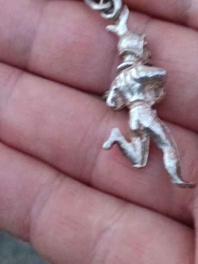 19th Century Italian Silver Jester Pendant Set