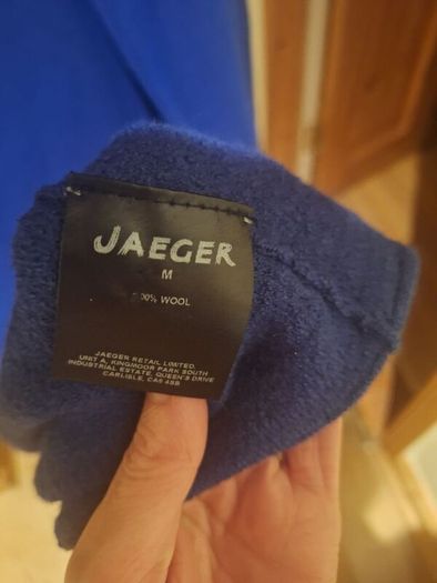 Jaeger 100% wool blue longline cardigan, size M