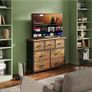 Chest of Drawers for Bedroom with 7 Drawers, Fabric Storage Drawer, Tall Brown Hallway Storage Unit Image 6