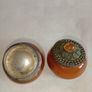 Vintage Glass & White Metal Trinket Boxes x 2 Image 5