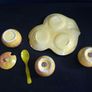 Superb Vintage Five Piece Fruit-Shaped Cruet Set with Yellow Plastic Spoon in Excellent Condition Image 9