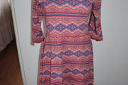 Fashion Box lovely midi flared printed dress size UK18 EUR46 Postage included