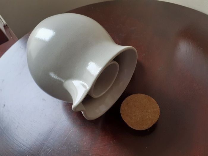 Pottery Pitcher with Ice Section