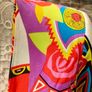 Vibrant print Italian blazer with gold button detail Image 4