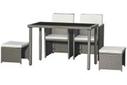 5 Piece Rattan Wicker Weave Sofa Set, Grey