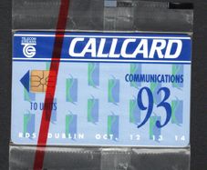 1993 Ireland 10 unit Communications '93 (Gemplus GEM1) Call Card Mint in Packaging. Telecom Eireann Card Number 1048
