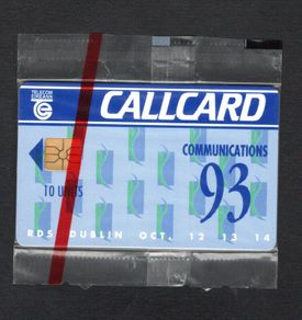 1993 Ireland 10 unit Communications '93 (Gemplus GEM1) Call Card Mint in Packaging. Telecom Eireann Card Number 1048