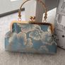clutch bag new turquoise and gold Image 3