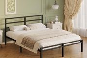 Double Bed Frame with Headboard and Footboard, 30 cm High, Heavy Duty 4ft6 Metal Bed Frame Double with Steel Slats, Storage Space Underbed, Noise Free, Easy Assembly, Black