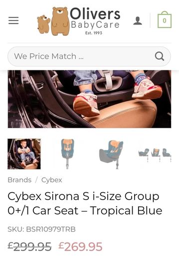 Cybex Sirona S i-Size Group 0+/1 Car Seat - Tropical Blue
