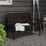 2 Seater Rattan Garden Bench, Outdoor Bench with Quick-Drying Cotton Padding, Wicker Garden Loveseat with Armrests, Steel Frame for Patio, Park, Mixed Brown Image 6