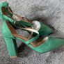 CH CREATION Green Suedette Strappy Heels Size 5! Image 2
