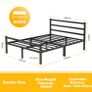 Double Bed Frames with Headboard 4ft6 Black Metal Double Bed Frame Image 7