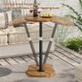 Small Side Table, Adjustable-Height Round Drink Table for Small Spaces, Pedestal Martini Table, Cocktail Tables Weighted Base for Living Room, Bedroom, Bathroom, Office, Walnut Image 5