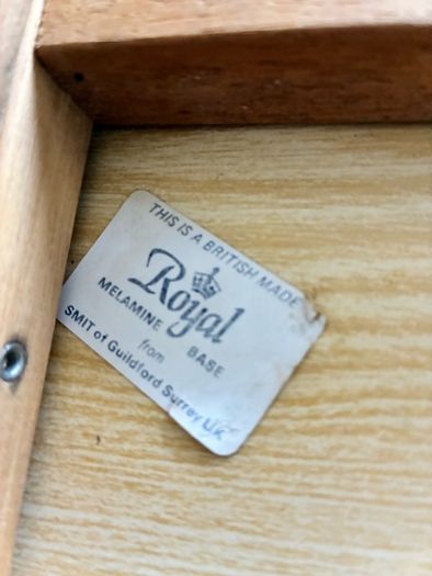 Vintage Royal Melamine and wicker breakfast or lap tray with folding legs
