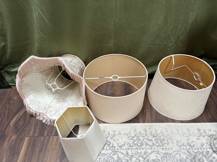 Vintage & Neutral Table Lampshades Collection 4 Piece Bundle