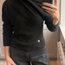 Lucy Nagle 100% cashmere black one shoulder jumper Image 3