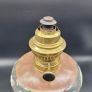 Antique Victorian Oil Lamp cast iron base 19th century hand painted glass Image 5