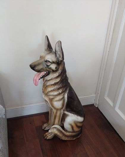 life size Italian pottery German shepherd