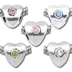 Pandora Style Rhinestone Love Hearts 2 for 1 Euro