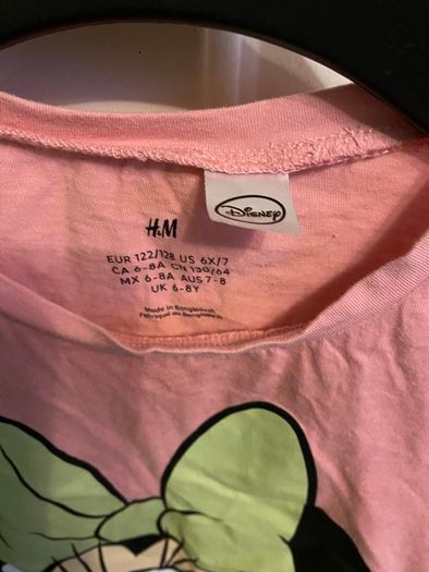 H&M girl's t shirt Minnie Mouse 122 128 pink