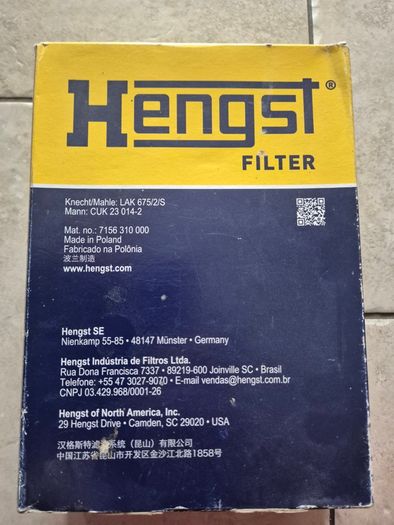 BMW G series Activated Carbon Filter  HENGST E4938LC-2