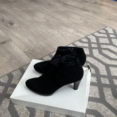 Black suede ankle boots