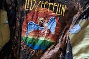 distressed vintage tie dye led zeppelin tshirt