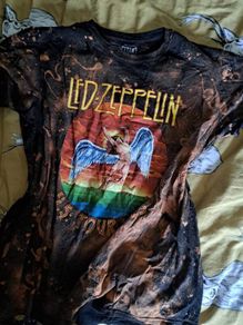 distressed vintage tie dye led zeppelin tshirt