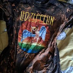 distressed vintage tie dye led zeppelin tshirt