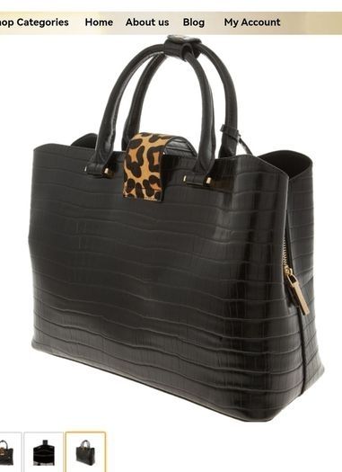 DUNE Black Reptile Effect Tote Bag