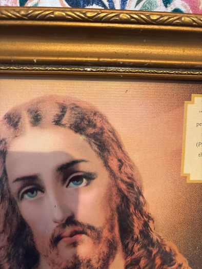 Vintage Sacred Heart Blessing Framed