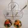 Vintage Lucite Preserve Pots Complete with Napkin Holder Image 3