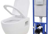 Wall-Hung Toilet with Concealed Cistern Ceramic White