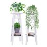 Set of 2 Wood Plant Stand Nesting Display End Table Rack Indoor Flower Holder Corner Planter Pot Rack Living Room Patio Decor Image 4