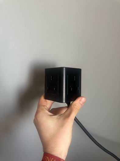 Cube Extension Lead with USB Ports-Black