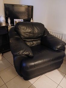 black leather armchair