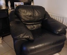 black leather armchair