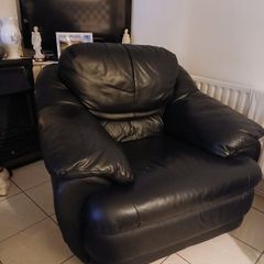 black leather armchair