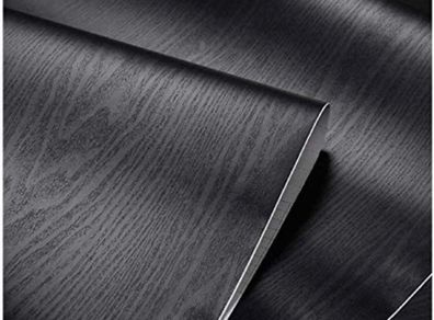 60 x 300cm Black Wood Grain Wallpaper Stickers Self Adhesive Contact Paper PVC Thickened Durable Wallpaper Textured Background