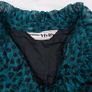 Vivify Boutique Teal Green Black Jacquard High Neck Peplum Layered Chiffon Skirt Midi Dress Size S Image 3