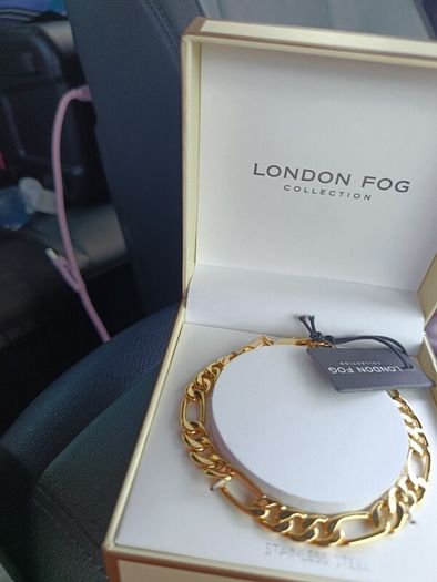 London Fog Gold link 8 inch Unisex Bracelet