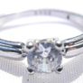 Vintage Sterling Silver 925 Solitaire Ring with Round Faceted , size O - 2,21g Image 7