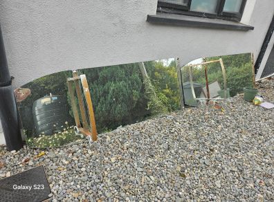 Mirrors large barber or outdoor feature garden mirrors x2