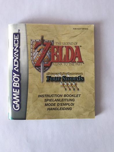 The Legend of Zelda: A Link to the Past and Four Swords Manual Gameboy Advance ONLY NO GAME