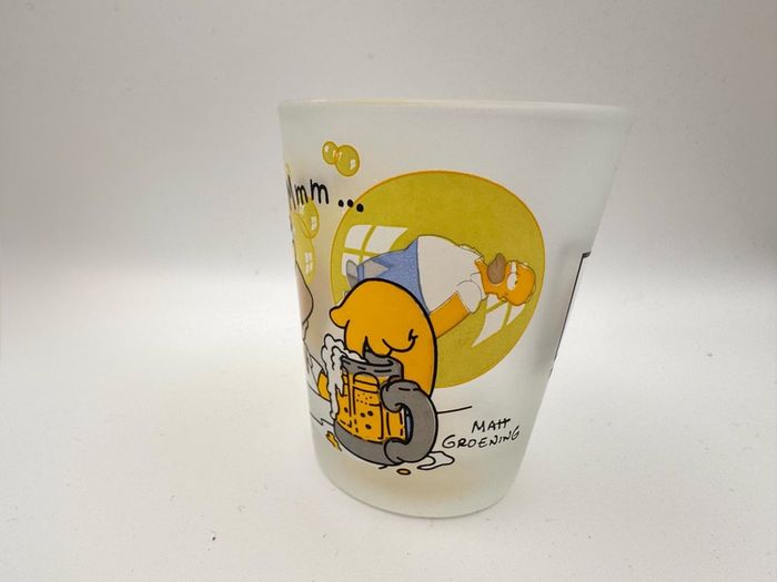 Vintage 2000 The Simpsons Matt Groening Frosted Shot Glasses